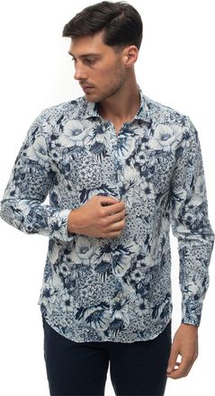 Vincenzo De Lauziers Camicia da uomo fantasia Blu Vincenzo De Lauziers Uomo
