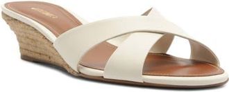 Arezzo Ava Wedge Sandal in Crema White at Nordstrom, Size 5.5