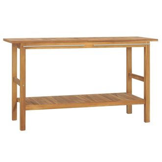 vidaXL Mueble De Ba&ntilde;o Madera Maciza De Teca 132x45x75 Cm Vidaxl