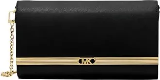 Michael Kors Clutches, female, Black, Size: ONE SIZE Black Leather Large Clutch Stylish Design