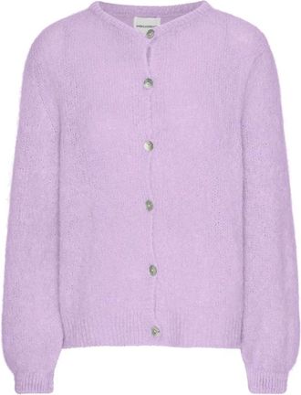 Americandreams Susan Alpaca Cardigan - Dames - Vesten - Paars - XL - Wol - Truien & Vesten