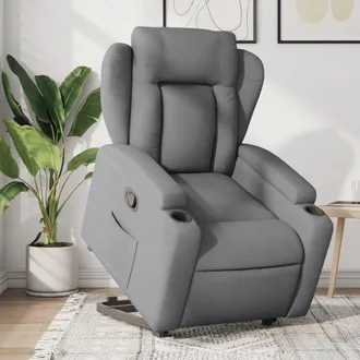 vidaXL Vidaxl - Sill&oacute;n Reclinable Elevable De Tela Gris Claro