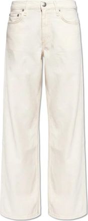 Rag & Bone Saige Relaxed Straight Jeans - Dames - Regular Fit Jeans - Beige - W28 - Katoen - Jeans