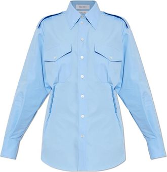 Alexander McQueen Alexander McQueen, Shirts, female, Blue, Size: 2XS Asymmetrical Cut Shirt