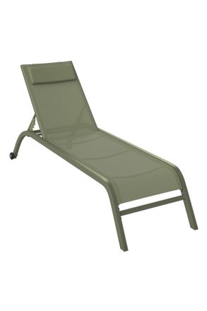 ambia GARDEN Gartenliege, Grün, Metall, Textil, Füllung: Schaumstoff, 70x198 cm, Rückenlehne verstellbar, Räder am Kopfende, Kissen