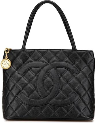 Chanel Shopper - 1996-1997 Caviar Medallion Tote - Gr. unisize - in Schwarz - für Damen