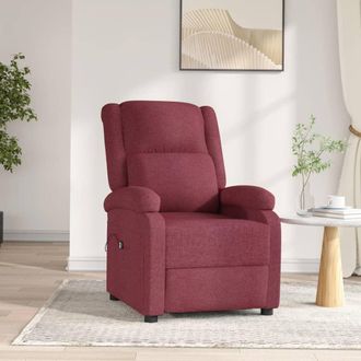 vidaXL Sill&oacute;n Reclinable El&eacute;ctrico Tela Rojo Tinto Vidaxl