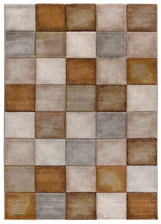 Atticgo Alfombra a cuadros caldera/beige/gris 200x290 cm