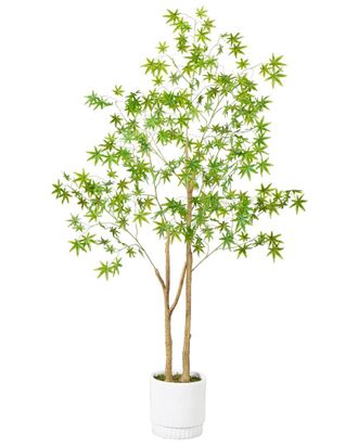 Nearly Natural 6ft Artificial Maple Tree with Planter