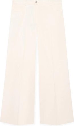 Fiorella Rubino Wijde Pijpen Broek - Dames - Wijde Broeken - Wit - 4XL - Katoen - Broeken