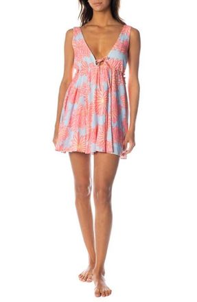 Maaji Nova Tropical Bloom Cover-Up Dress in Open Blue at Nordstrom, Size X-Small