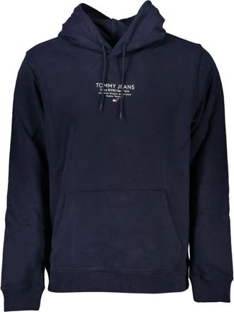 Tommy Hilfiger Blauw sweatshirt met logodetail - Heren - Hoodies - Blauw - S - Katoen - Hoodies & sweatvesten