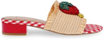 Betsey Johnson Womens Lindy Heel Sandal In Natural Multi