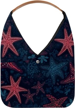 Generic Starfish Reusable Lightweight Grocery Bags - Foldable Into Compact Pouch, Washable & Sturdy, Multipurpose for Shopping and Travel