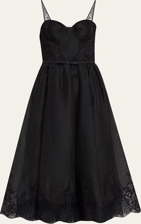 Zimmermann Valiant Lace-Trim Corset Dress