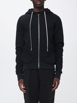 Rick Owens Felpa con zip e cappuccio in misto lana merino e cotone