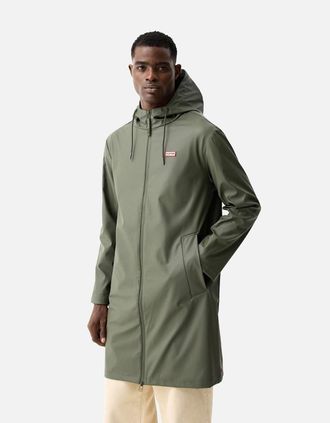 Hunter Womens Hunter Andrea PU Rain Coat Unisex Adults Green Rain Coat - Size: 10/8