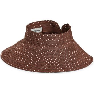 San Diego Hat Company Polka Dot Roll-Up Visor in Brown at Nordstrom