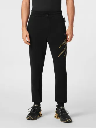 Plein Sport Pantaloni jogging in jersey con coulisse in vita e logo stampato