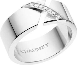 Chaumet Liens 18k White Gold Diamond Ring, Size 50