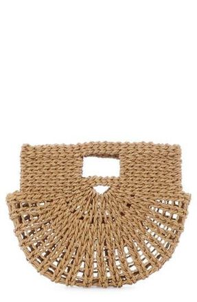 Adornia Straw Arc Clutch in Brown at Nordstrom Rack