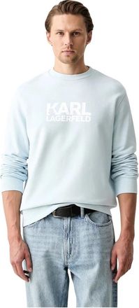 Karl Lagerfeld Logo Sweatshirt - Heren - Sweatshirts - Blauw - S - Katoen - Hoodies & sweatvesten