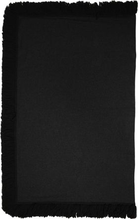 Dolce & Gabbana Black Wool Knitted Fringed Warmer Shawl Womens Scarf