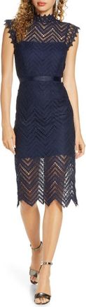 Bardot Imogen Lace Cocktail Dress in Navy at Nordstrom Rack, Size Large