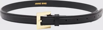 Anine Bing Cintura classica in vera pelle di vacchetta con fibbia in metallo