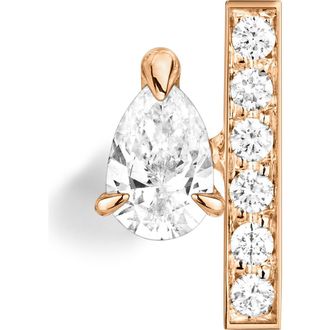 Repossi Serti sur Vide Diamond Single Stud Earring in Rose Gold at Nordstrom