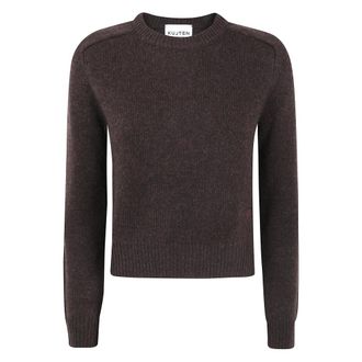 Kujten Kujten, Truien & Vesten, Dames, Bruin, M, Ronde Hals Trui in Caroline Stijl