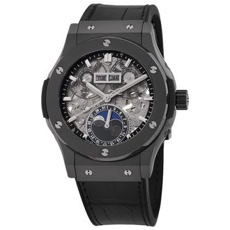 Hublot Pre-owned Hublot Classic Fusion Aerofusion Moonphase Black Magic Automatic Silver Dial Mens Watch 547.CX.0170.LR