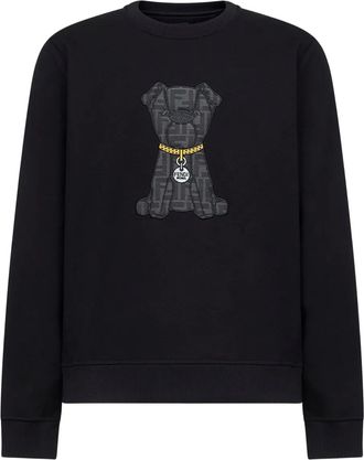 Fendi Sweater met logo - Zwart