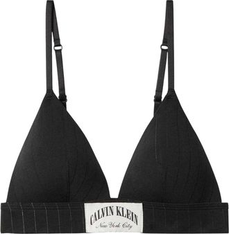 Calvin Klein Dames-bralette met driehoekige vorm zonder beugels (Zwart)
