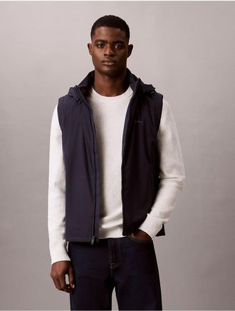 Calvin Klein Mens Hooded Padded Vest - Blue - L