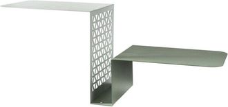 Arti e Mestieri Arti E Mestieri - Consolle mensola Scalea 100x30x40 cm in ferro traforato Design moderno a scala con doppio ripiano Arredo salvaspazio Made in Italy