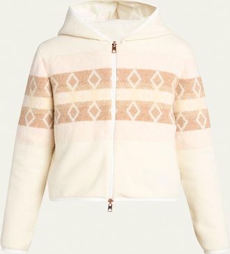 Moncler Reversible Hooded Argyle Zip Cardigan