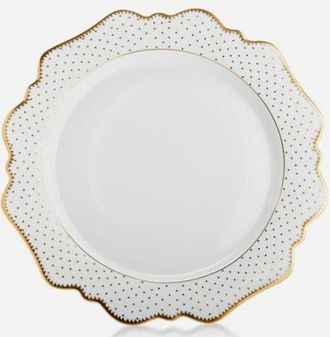 Anna Weatherley Simply Anna Antique Polka Dinner Plate in White/gold at Nordstrom