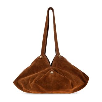 Versace Tassen, Dames, Bruin, ONE Size, Leer, Protea Suede Schoudertas