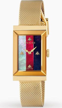 Gucci Womens Gucci YA147410 G-Frame 34mm Yellow Gold Ladies Watch