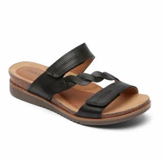 Cobb Hill Womens May Asymmetrical Slide Sandal In Black