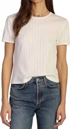 Dylan Womens Kelly Pointelle Tee In White