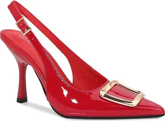Berness Buckle Slingback Stiletto Pump in Red at Nordstrom Rack, Size 5.5