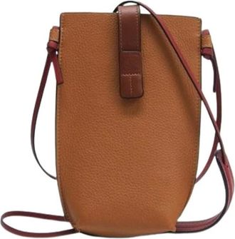 Loewe Pre-owned Cross Body Bags, female, Brown, Size: ONE SIZE Pre-owned Leather Shoulder Bag