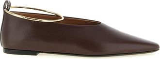 Jil Sander Brown Solid Ring Ballet Flats