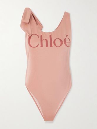 Chloé Costume Da Bagno Stampato Con Fiocco - Rosa