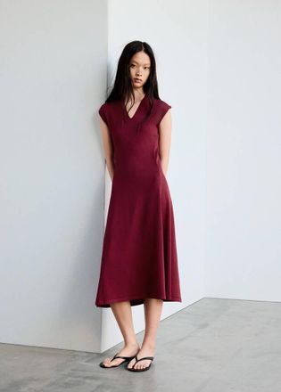Mango Vestito maglia scollo a V fragola - Donna - XXS - MANGO