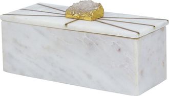 R16 Home Amethyst Marble Box in White/Brass at Nordstrom Rack
