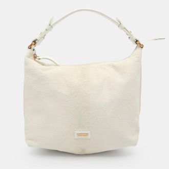 Emporio Armani White Calf Hair And Leather Hobo