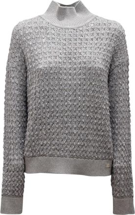 Elisabetta Franchi Dolcevita WO Coltrui - Dames - Coltruien - Grijs - L - Leer - Truien & Vesten